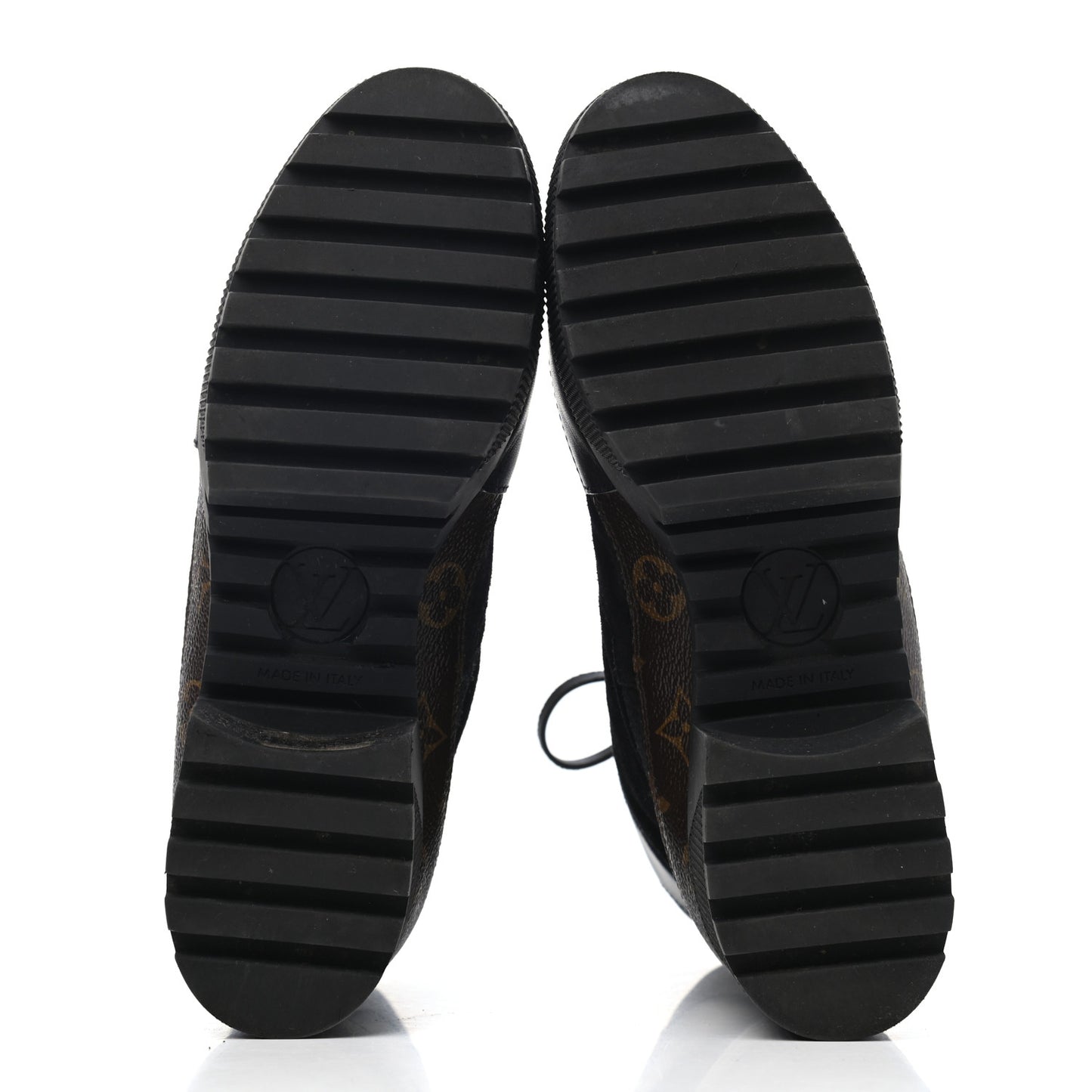 Suede Calfskin Monogram Laureate Platform Desert Boots 40 Black