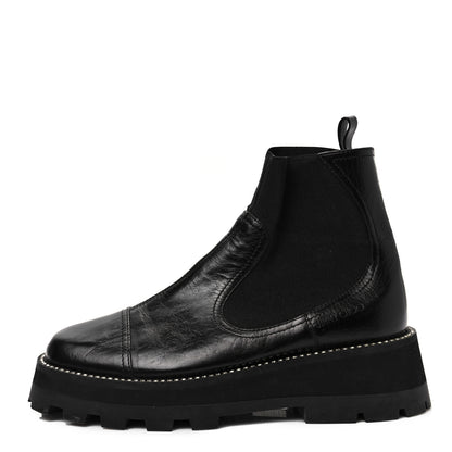 Jimmy Choo Vintage Calfskin Crystal Clayton Flat Boots 39.5 Black 1 of 7