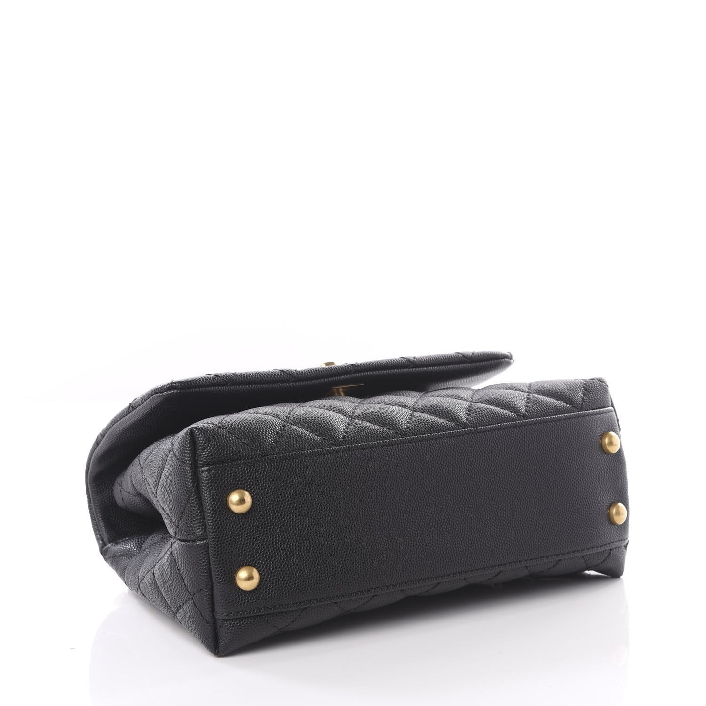 Caviar Quilted Mini Coco Handle Flap Black
