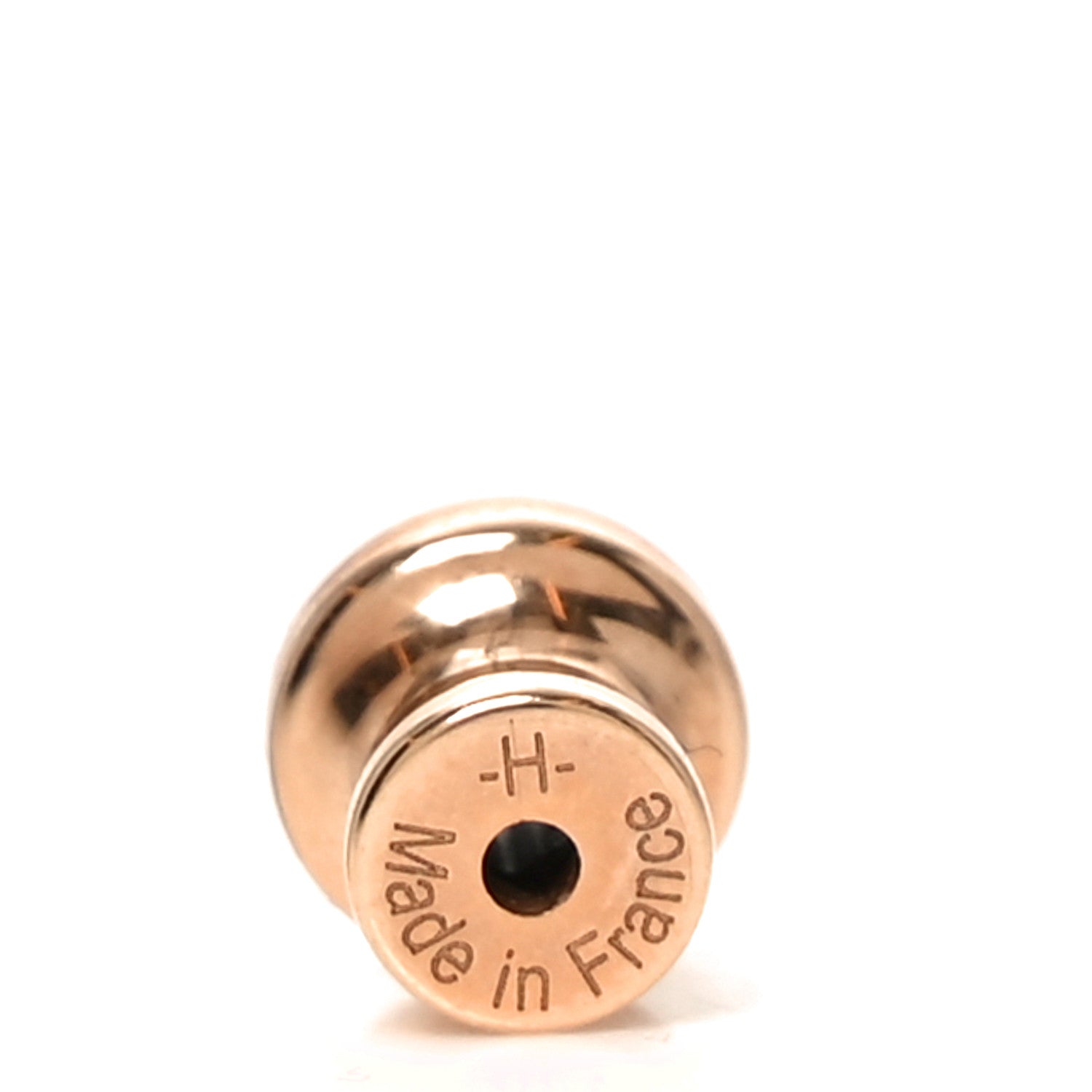 Hermes Rose Gold Lacquered Mini Pop H Earrings Marron Glace 4 of 6