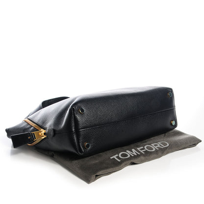 Tom Ford Pebbled Calfskin Jennifer Side-Zip Hobo Black 4 of 9