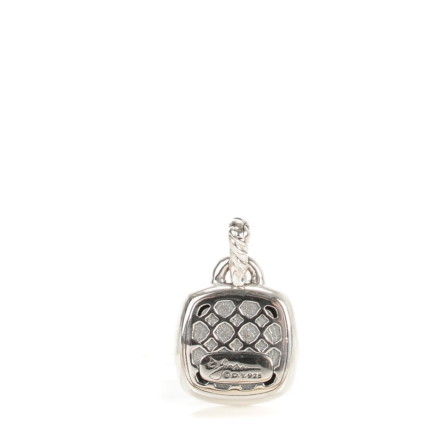 Sterling Silver Pave Diamond 14mm Black Orchid Albion Enhancer Pendant