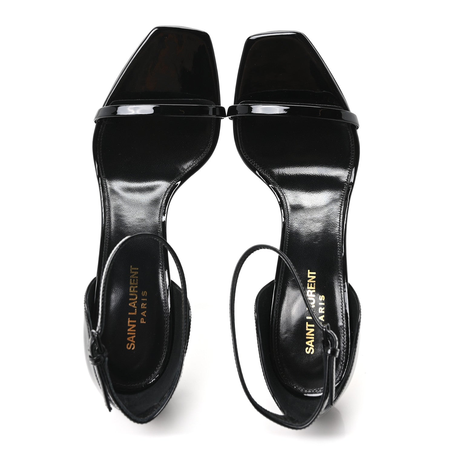 Saint Laurent Patent Calfskin Opyum 85 Sandals 41 Black Gold 2 of 10