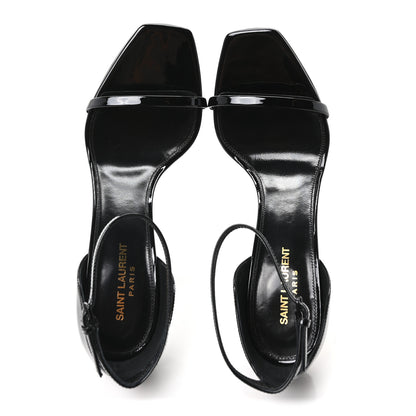 Saint Laurent Patent Calfskin Opyum 85 Sandals 41 Black Gold 2 of 10
