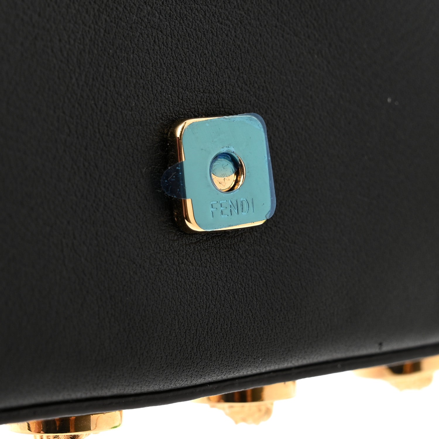 Fendi X VERSACE Vitello Seta Fendace Studded Nano Brooch Baguette Black 8 of 9