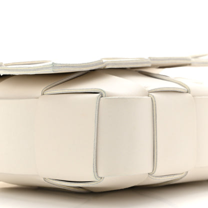 Bottega Veneta Lambskin Maxi Intrecciato Cassette Crossbody Bag White 9 of 10