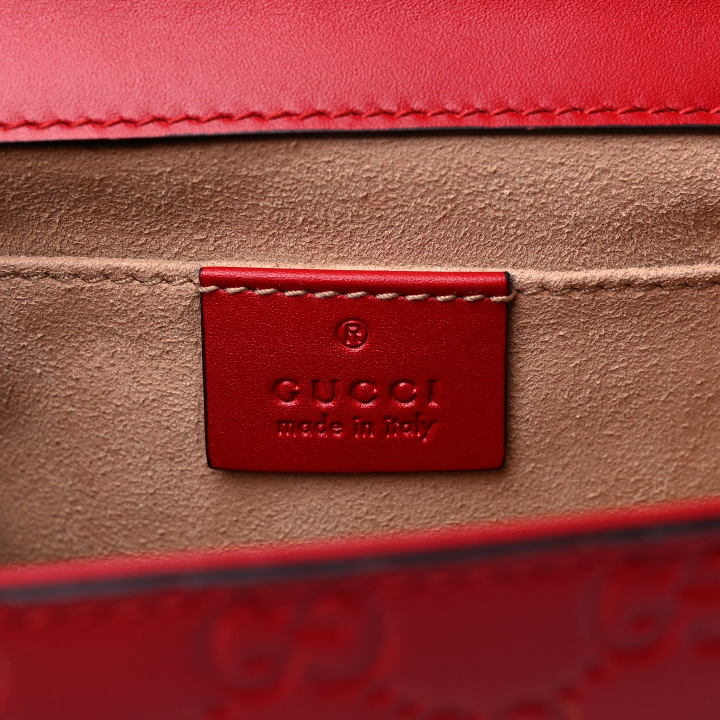 Guccissima Small Padlock Shoulder Bag Hibiscus Red