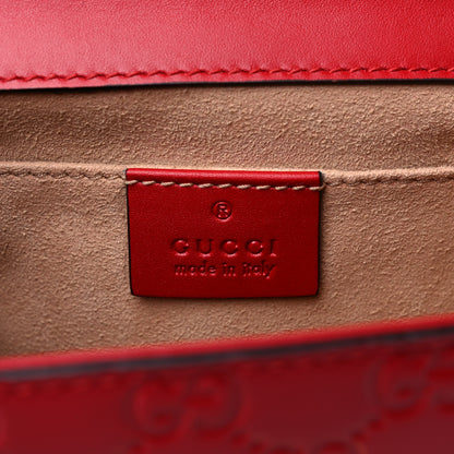 Gucci Guccissima Small Padlock Shoulder Bag Hibiscus Red 6 of 11
