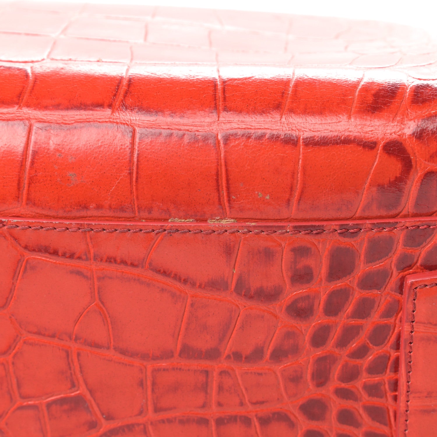 Givenchy Calfskin Crocodile Embossed Medium Antigona Red 19 of 21