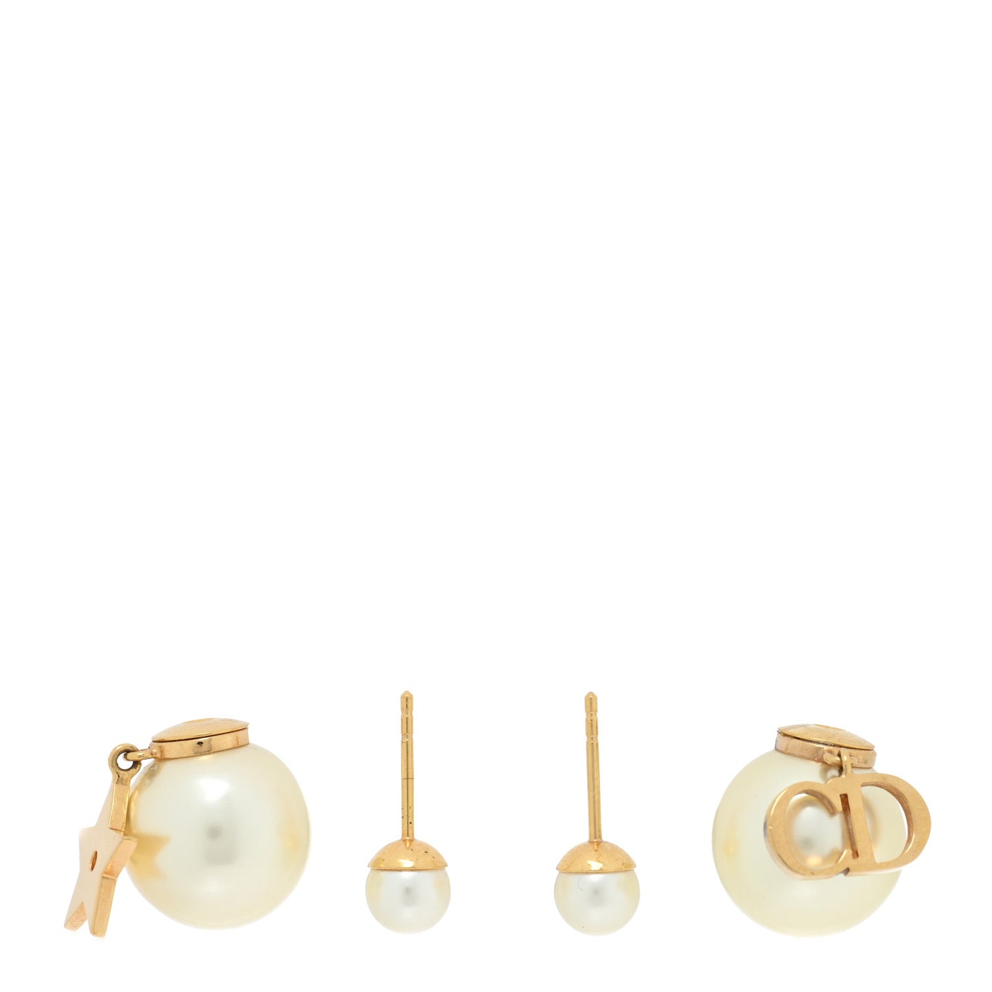 Pearl Mise En Dior Logo Tribal Earrings