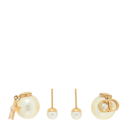 Christian Dior Pearl Mise En Dior Logo Tribal Earrings 3 of 5