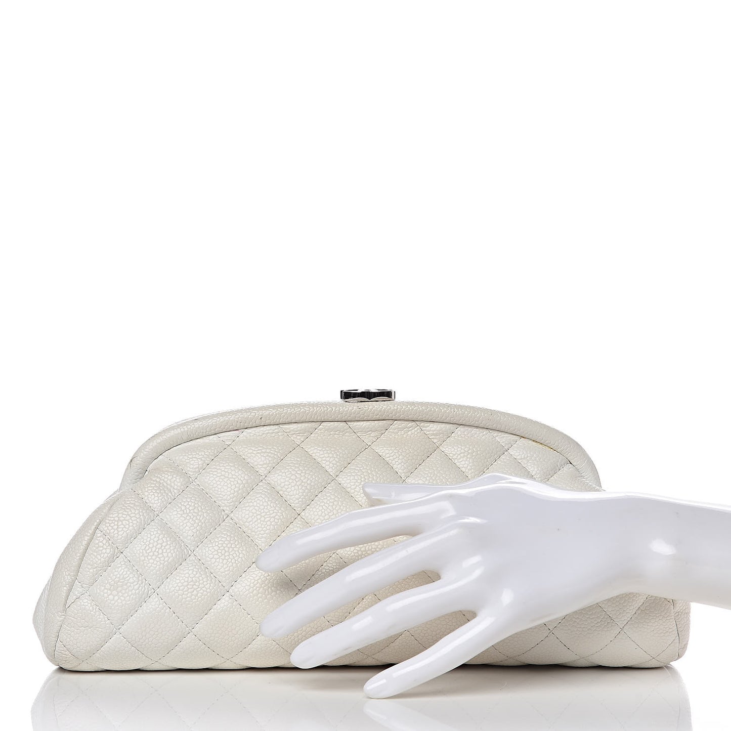 Caviar Quilted Timeless Clutch White