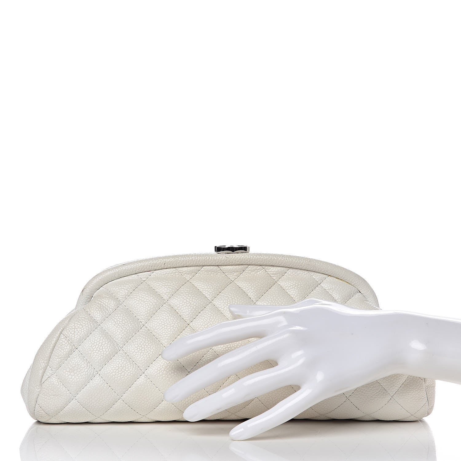 Chanel Caviar Quilted Timeless Clutch White 2 of 10
