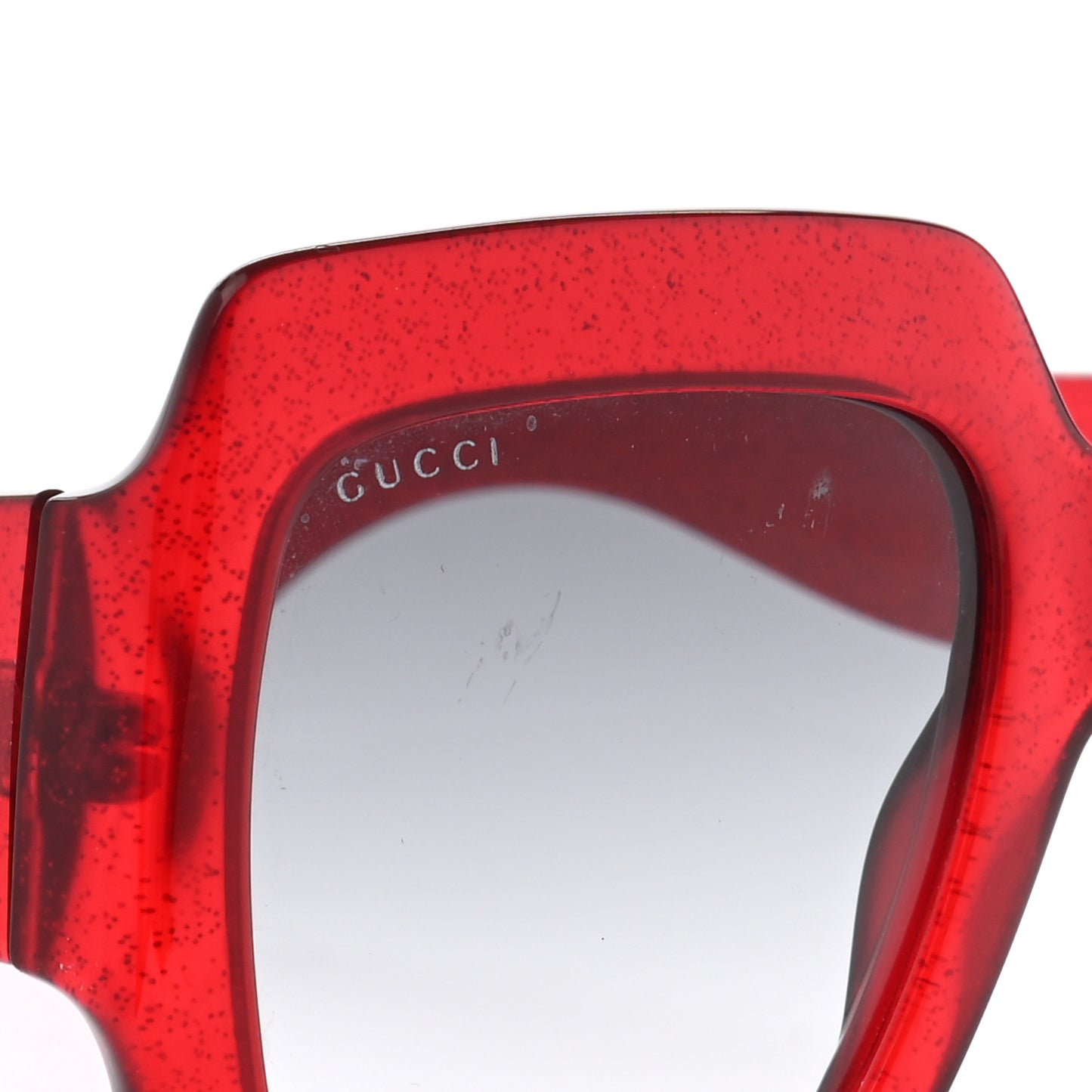 Acetate Square Frame Sunglasses GG0053S Glitter Red