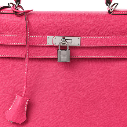 Hermes Epsom Candy Kelly Retourne 35 Rose Tyrien Rubis 10 of 14