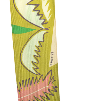 Hermes Silk Sea Surf and Fun Twilly Absinthe Jaune 4 of 7