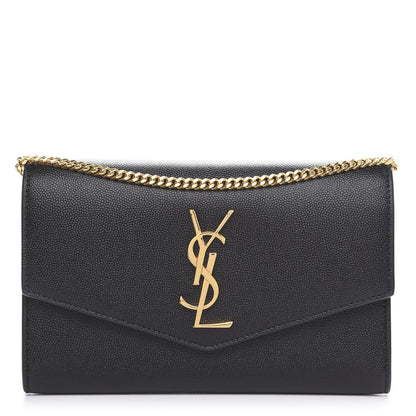 Saint Laurent Grain De Poudre Uptown Chain Wallet Black 1 of 6