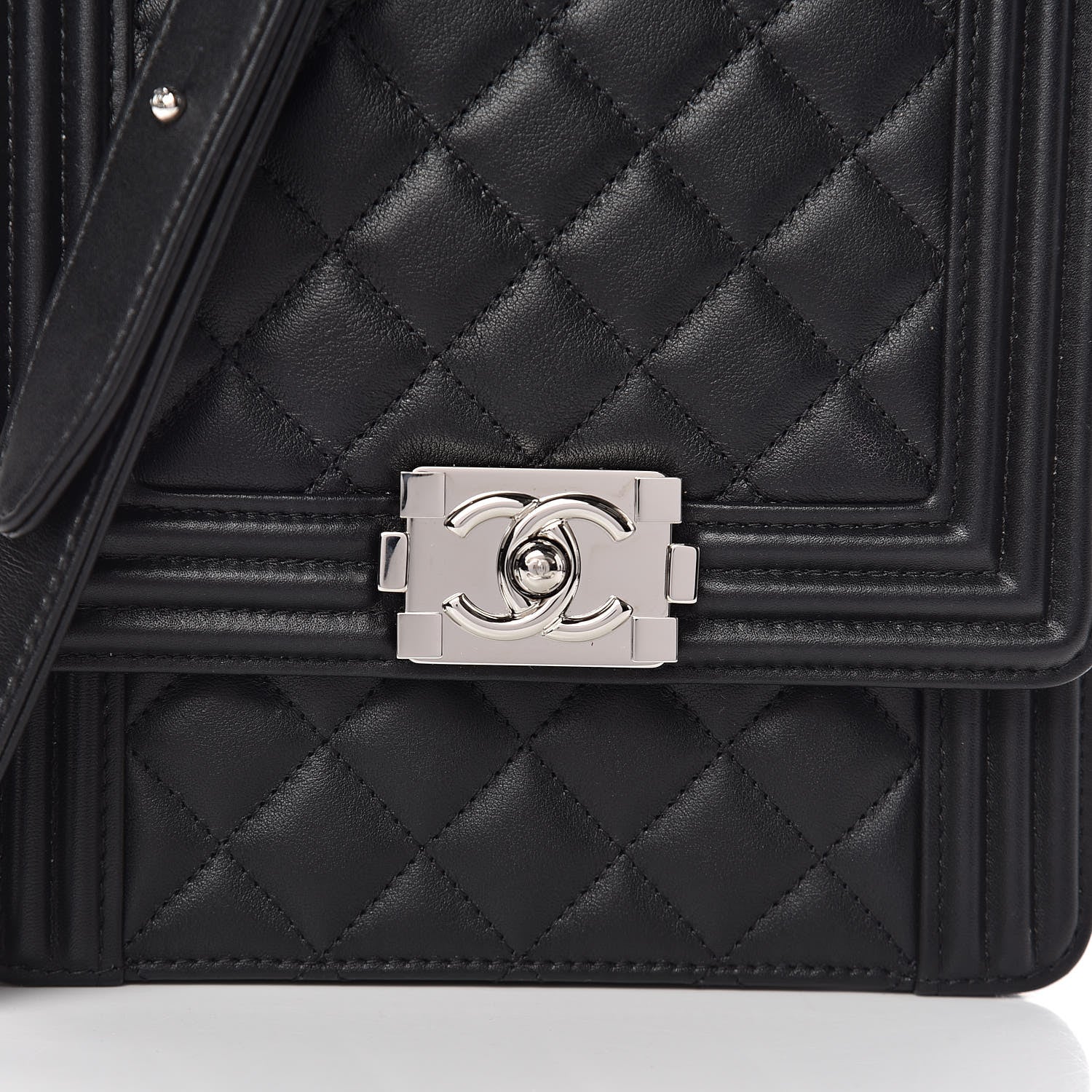 Chanel Calfskin Quilted North South Boy Flap Black 10 of 11