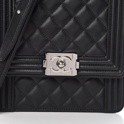Chanel Calfskin Quilted North South Boy Flap Black 10 of 11