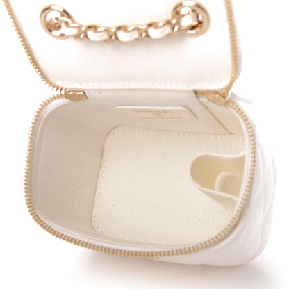 Chanel Lambskin Quilted My Chanel Lady Vanity Case With Chain White 5 of 11