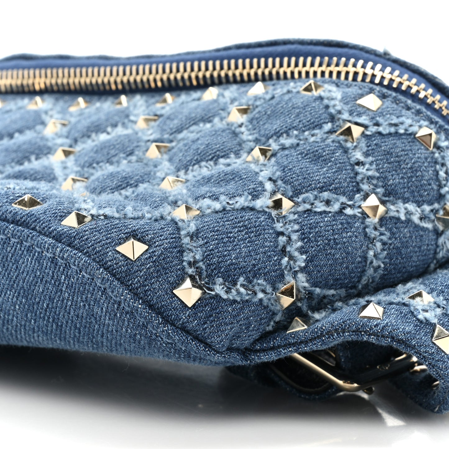 Denim Rockstud Spike Belt Bag Denim