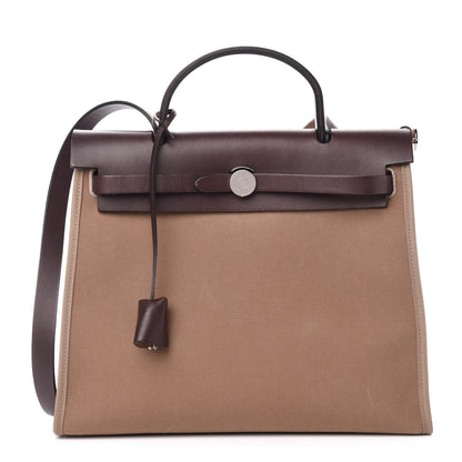 Hermes Vache Hunter Toile Herbag Zip 31 PM Etoupe Ebene 4 of 15