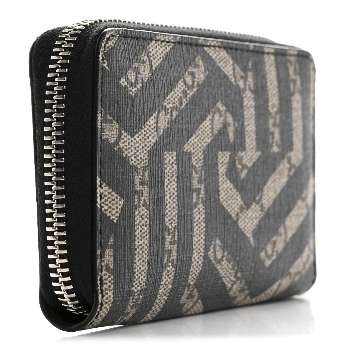 GG Supreme Monogram Caleido Zip Around Card Case Wallet Black