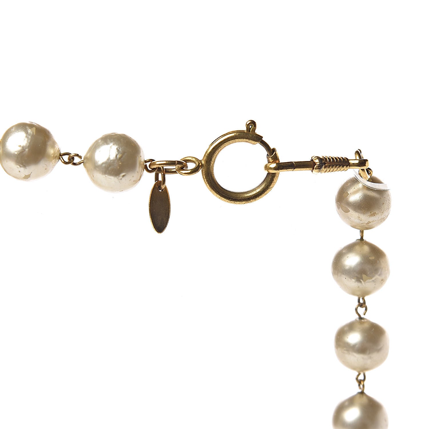 Chanel Pearl Short Necklace Gold 4 of 6