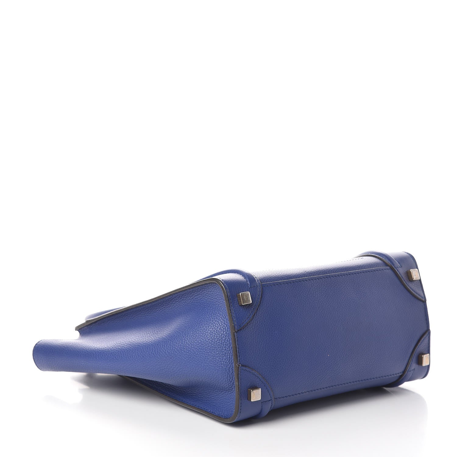 Celine Drummed Calfskin Micro Luggage Indigo 4 of 9