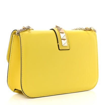 Valentino Garavani Vitello Medium Glam Lock Rockstud Flap Naples Yellow 3 of 7