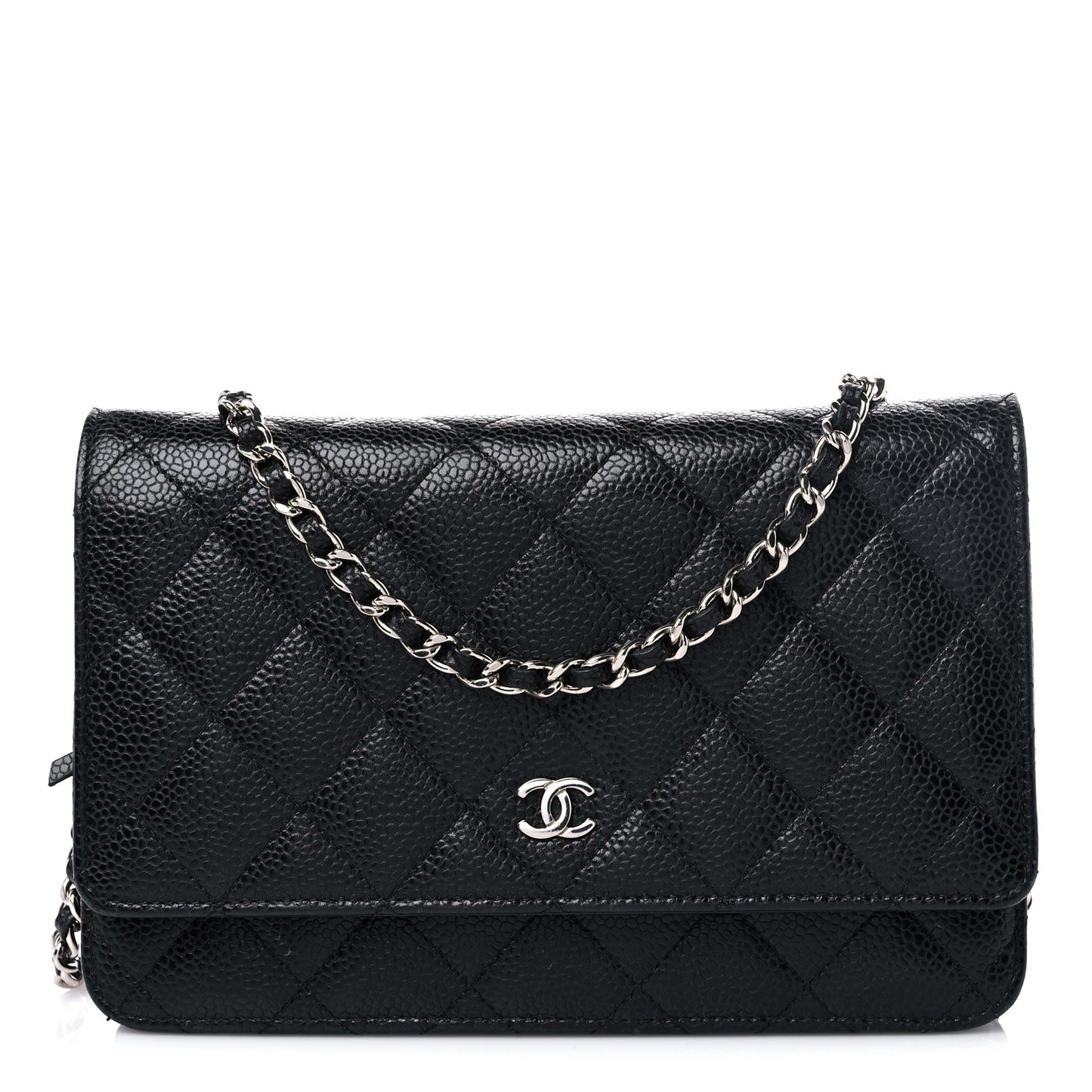 Caviar Quilted Wallet On Chain WOC Black