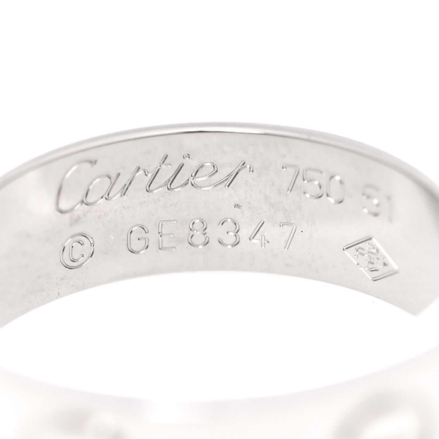 18K White Gold 5.5mm LOVE Ring 51 5.75