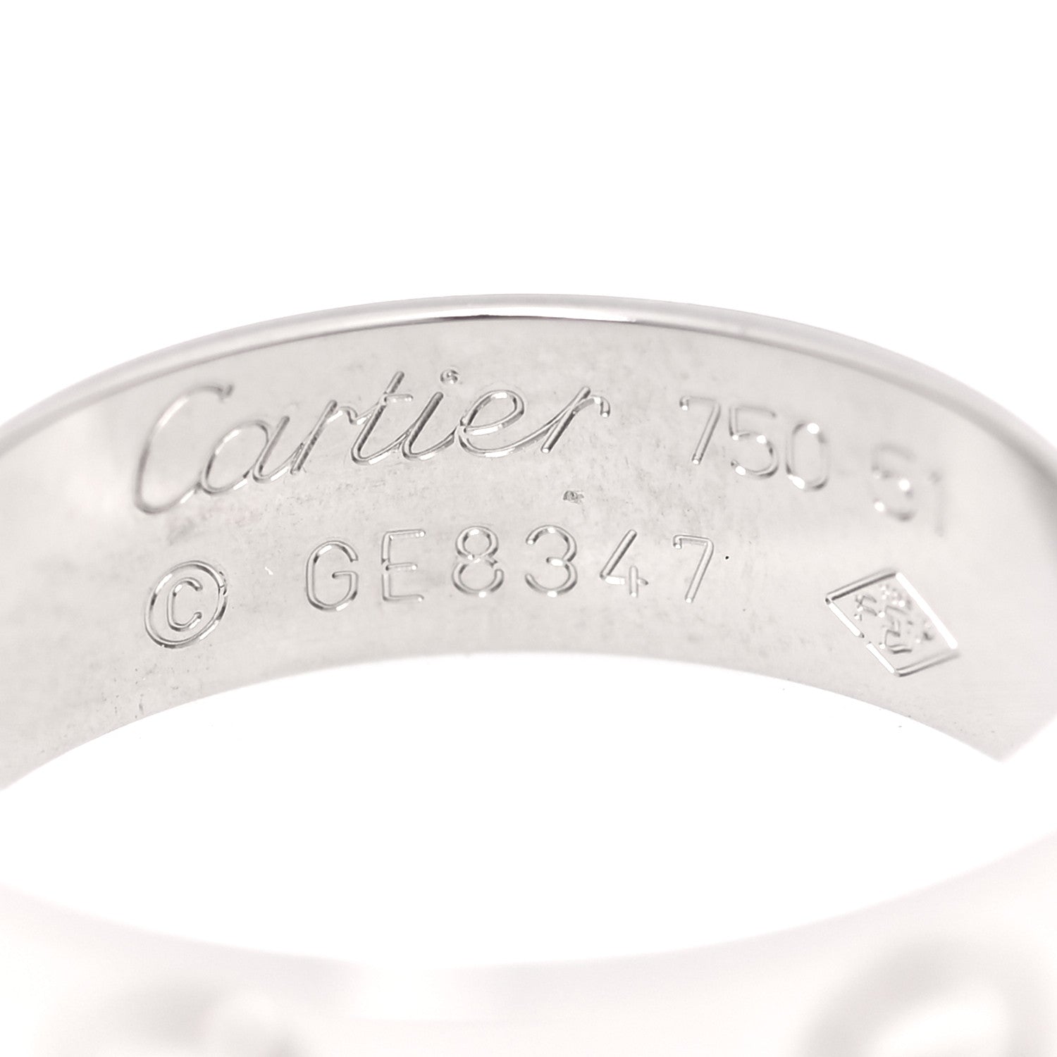 Cartier 18K White Gold 5.5mm LOVE Ring 51 5.75 4 of 4