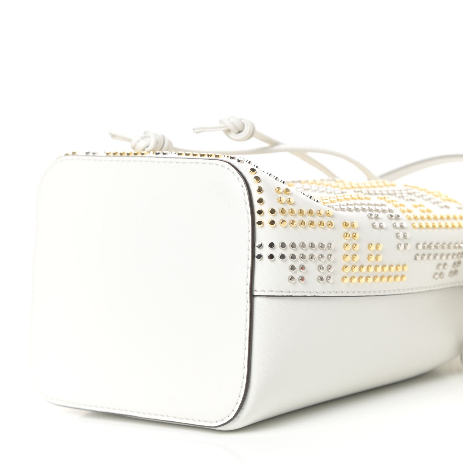 Fendi Vitello Liberty F is Fendi FF Studded Mini Mon Tresor Bucket Bag White 10 of 11