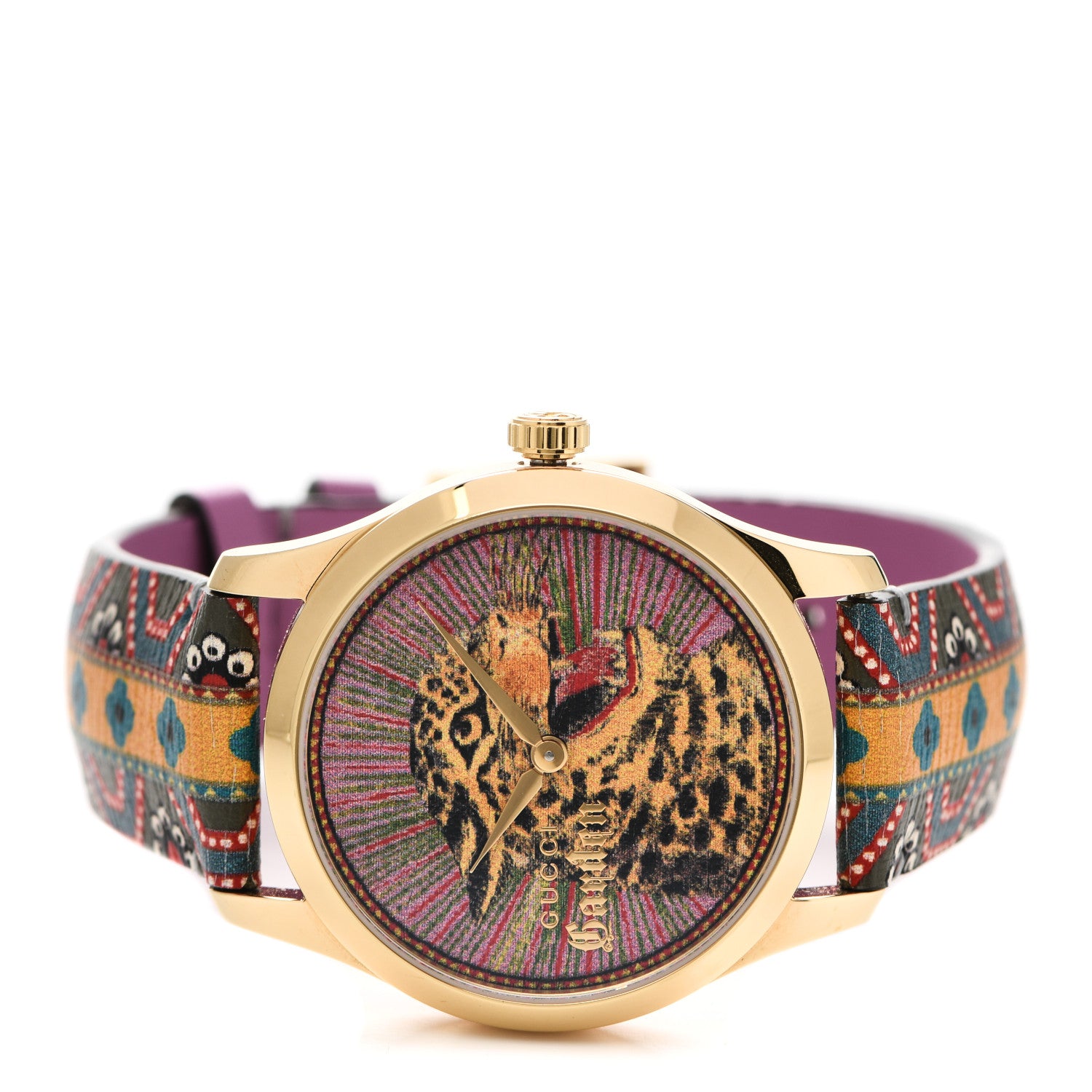 Gucci Stainless Steel Calfskin 38mm G-Timeless Leopard Quartz Watch 2 of 5