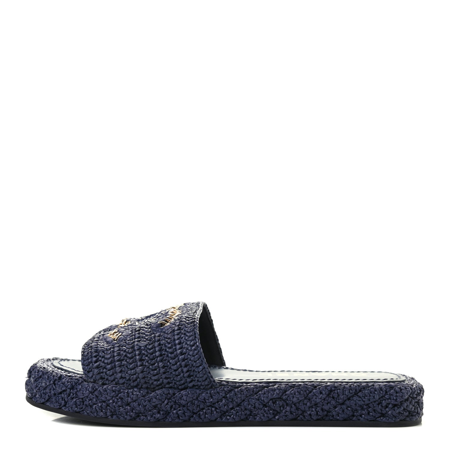 Chanel Cord CC Espadrille Slip On Sandals 39 1 of 8