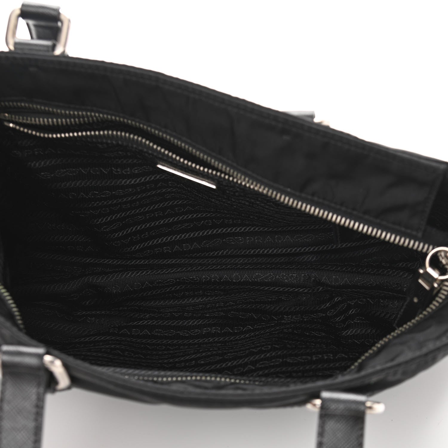 Prada Tessuto Nylon Saffiano Tote Black 5 of 10