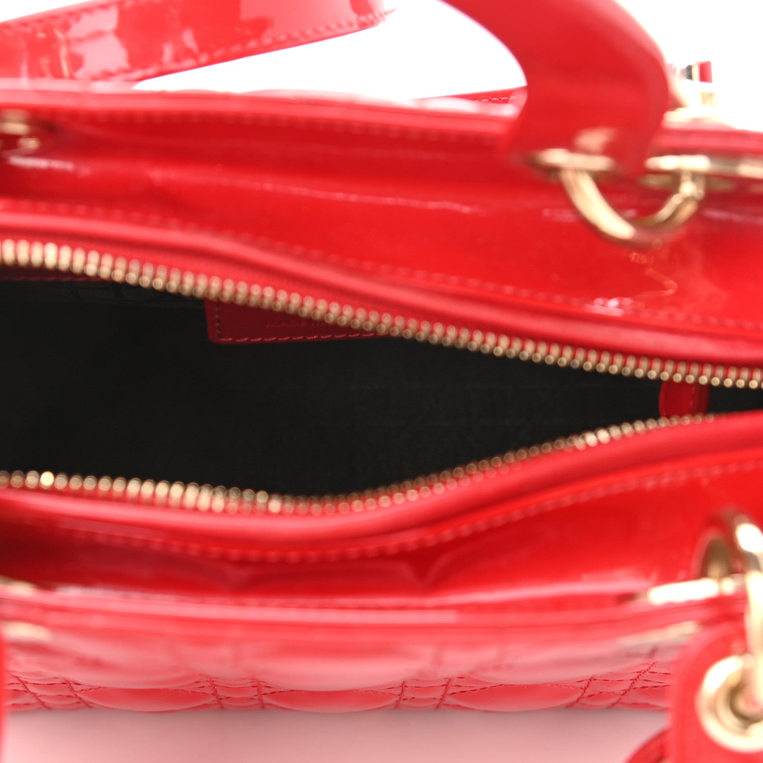 Christian Dior Patent Cannage Medium Lady Dior Red 5 of 17