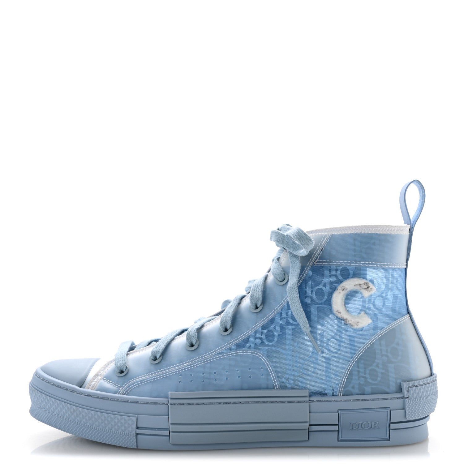 Christian Dior X DANIEL ARSHAM Technical Canvas Oblique Mens B23 High Top Sneakers 43 Blue Beige 1 of 8