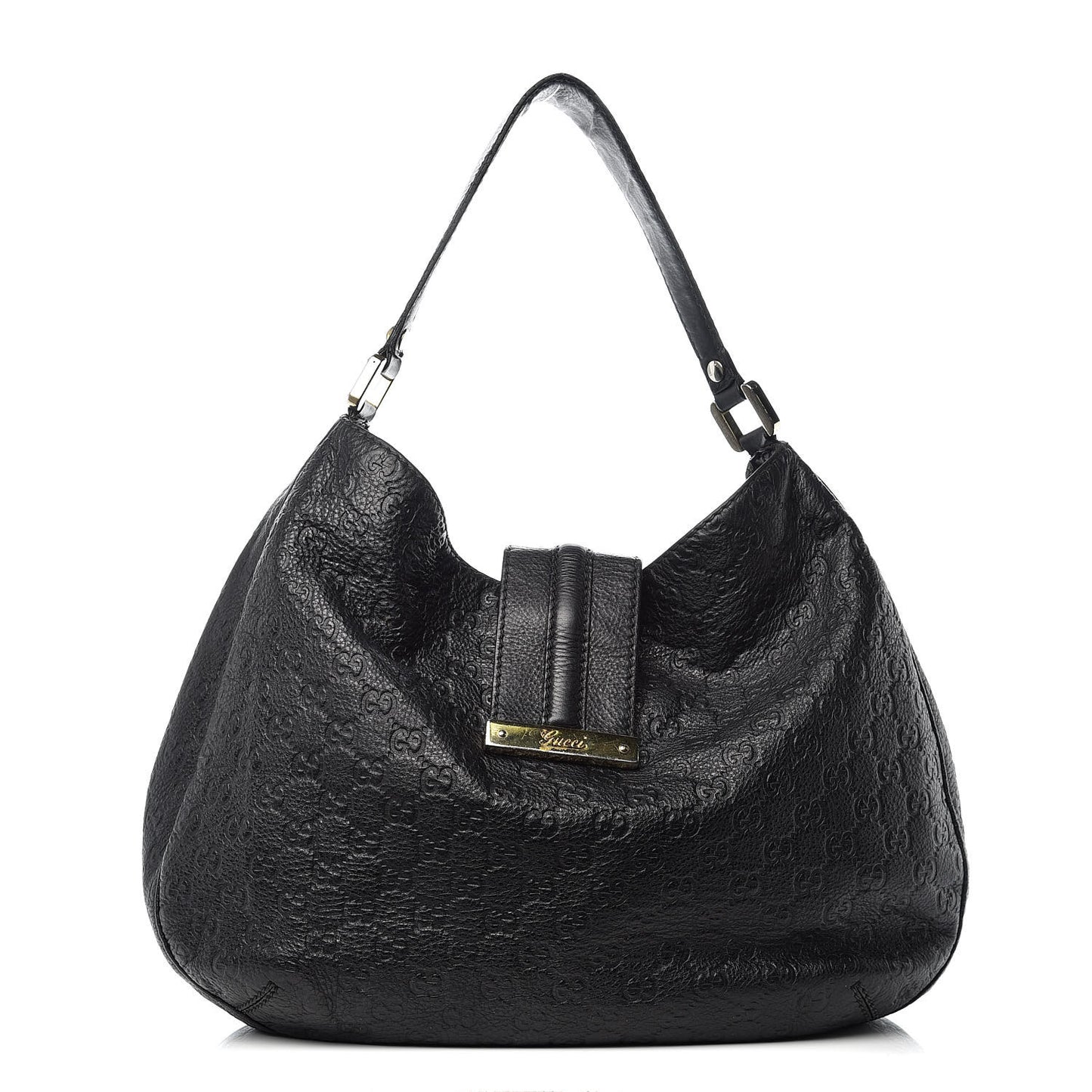 Guccissima Large New Ladies Web Hobo Black