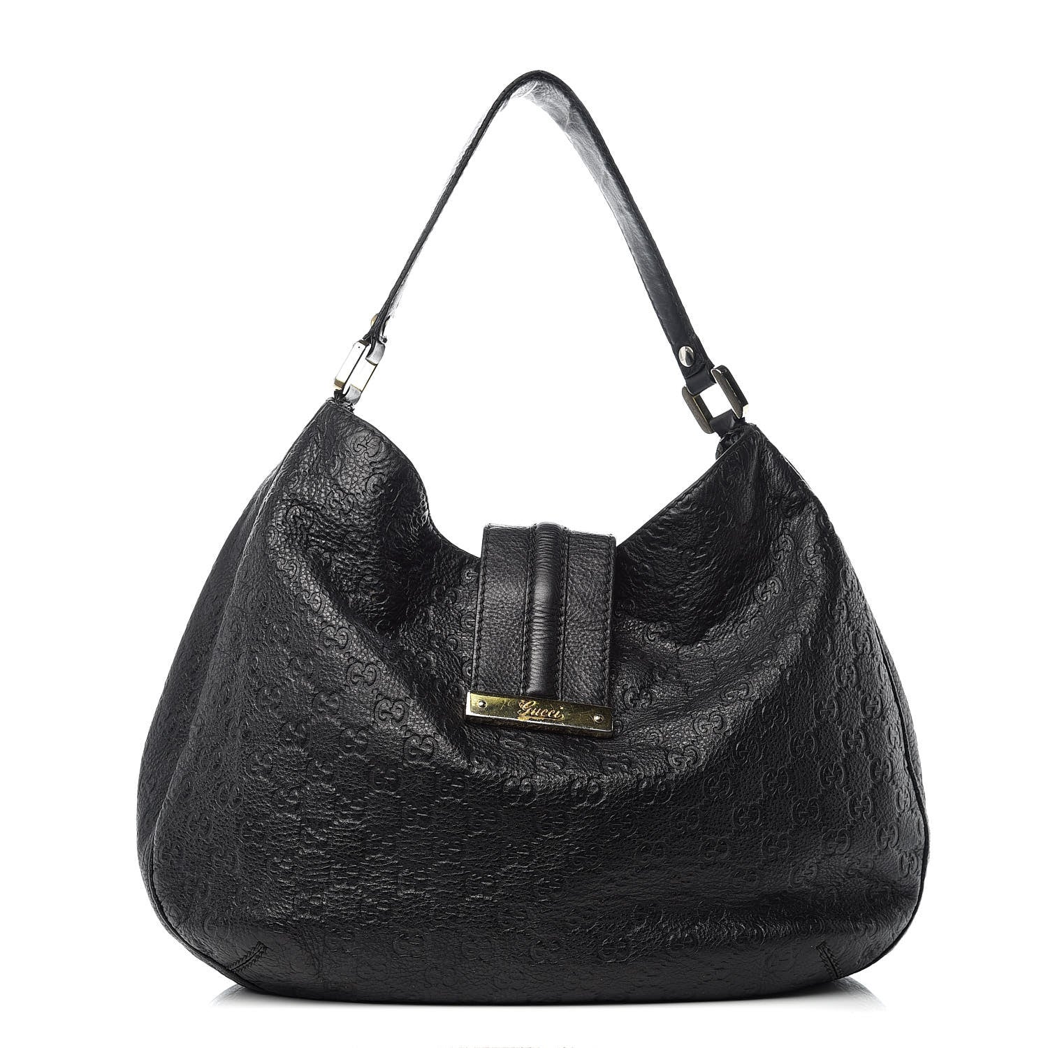 Gucci Guccissima Large New Ladies Web Hobo Black 1 of 11