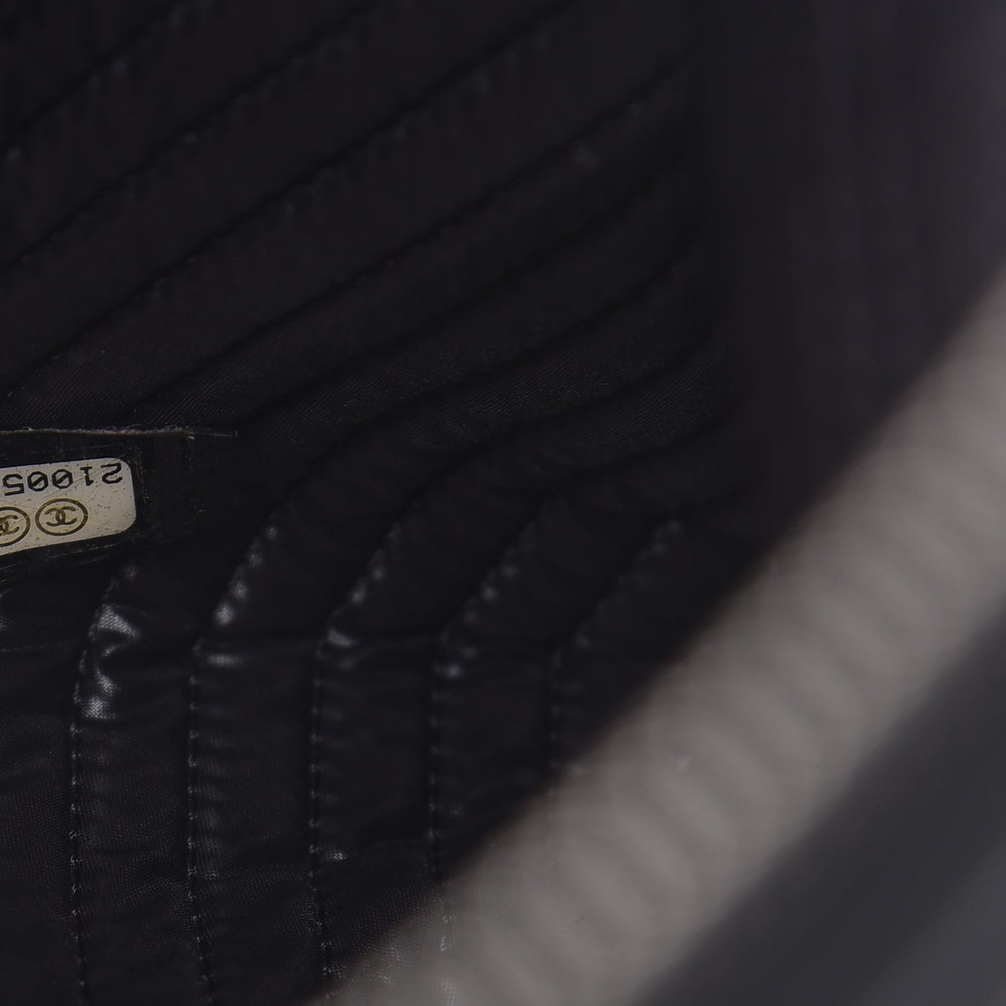 Calfskin Chevron Quilted Large Boy Cosmetic Case Black