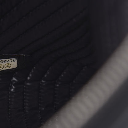 Chanel Calfskin Chevron Quilted Large Boy Cosmetic Case Black 7 of 7