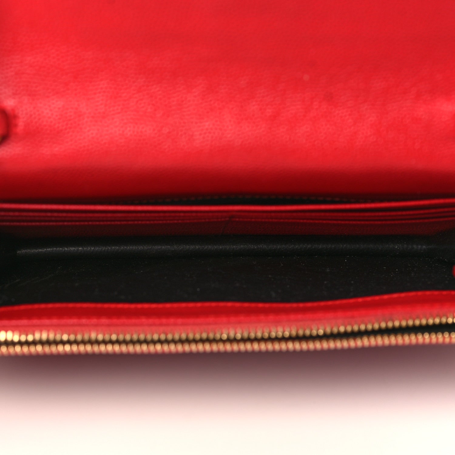 Saint Laurent Grain De Poudre Matelasse Chevron Monogram Envelope Chain Wallet Red 5 of 9