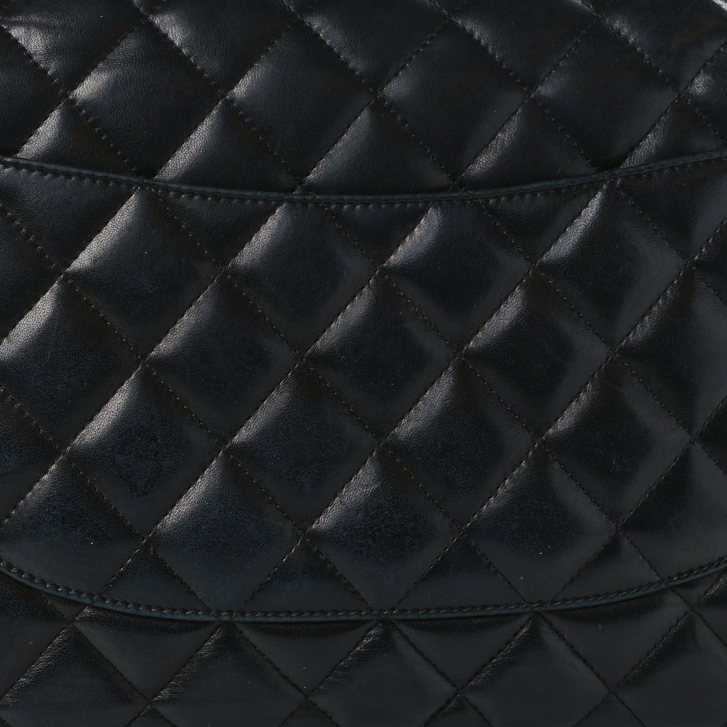 Lambskin Quilted Jumbo Double Flap Black