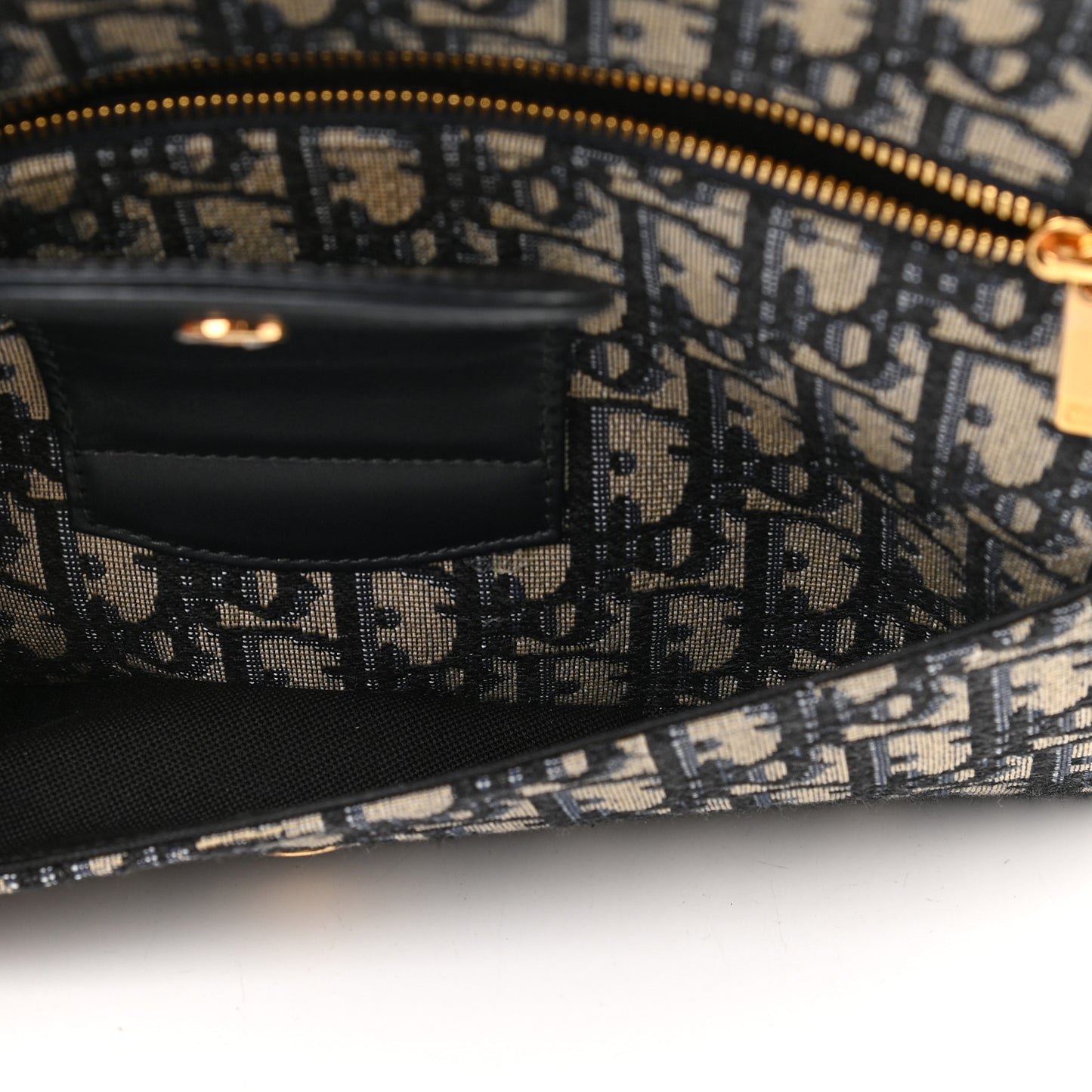 Oblique Medium Diordouble Chain Bag Blue