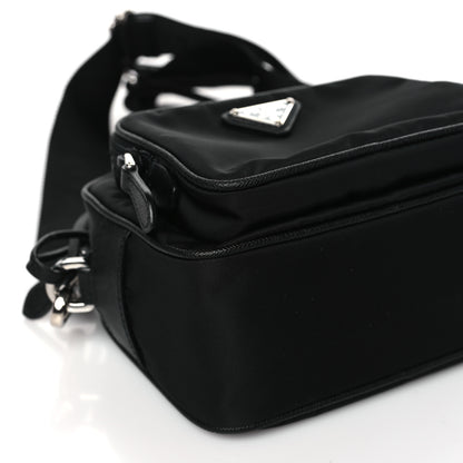 Prada Tessuto Saffiano Brique Crossbody Messenger Bag Black 8 of 9