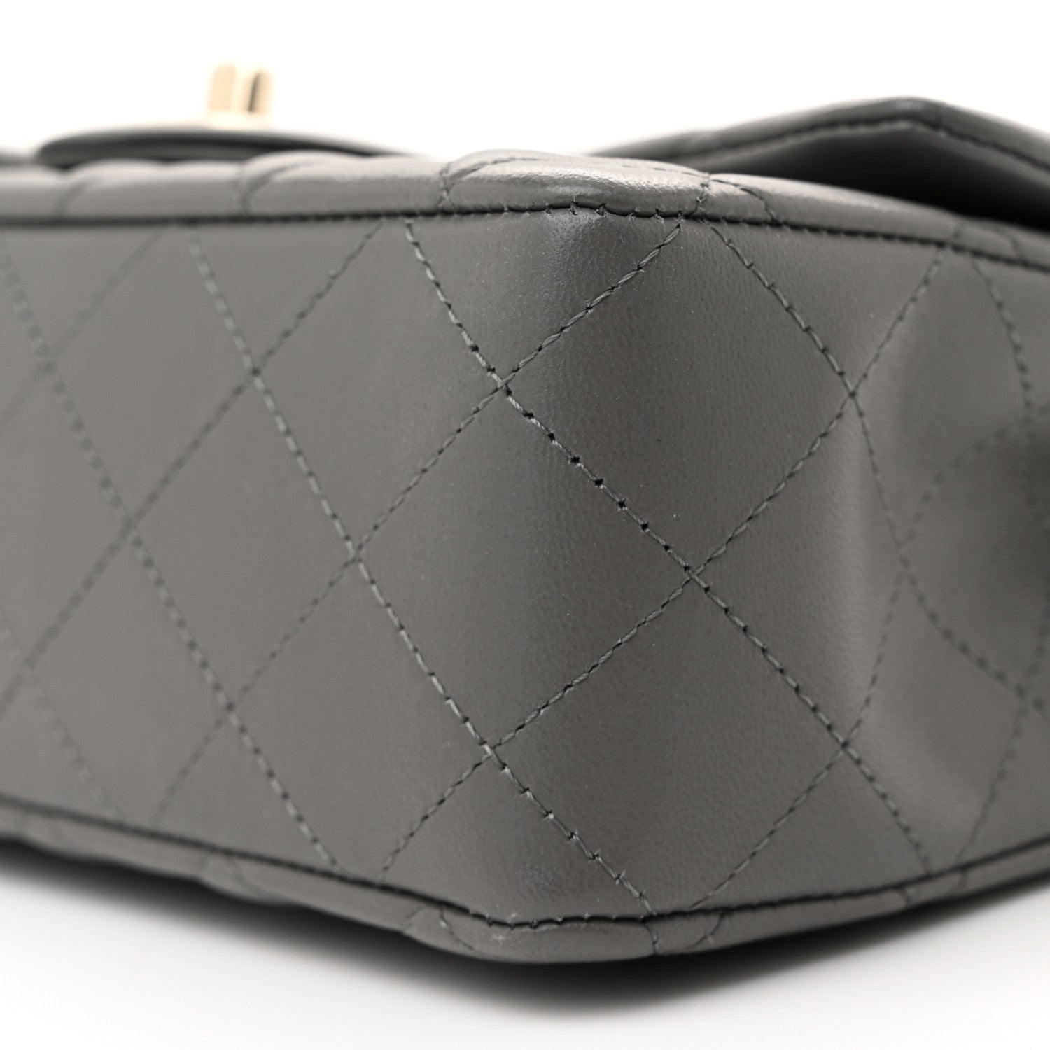 Chanel Lambskin Quilted Mini Rectangular Flap Dark Grey 10 of 10