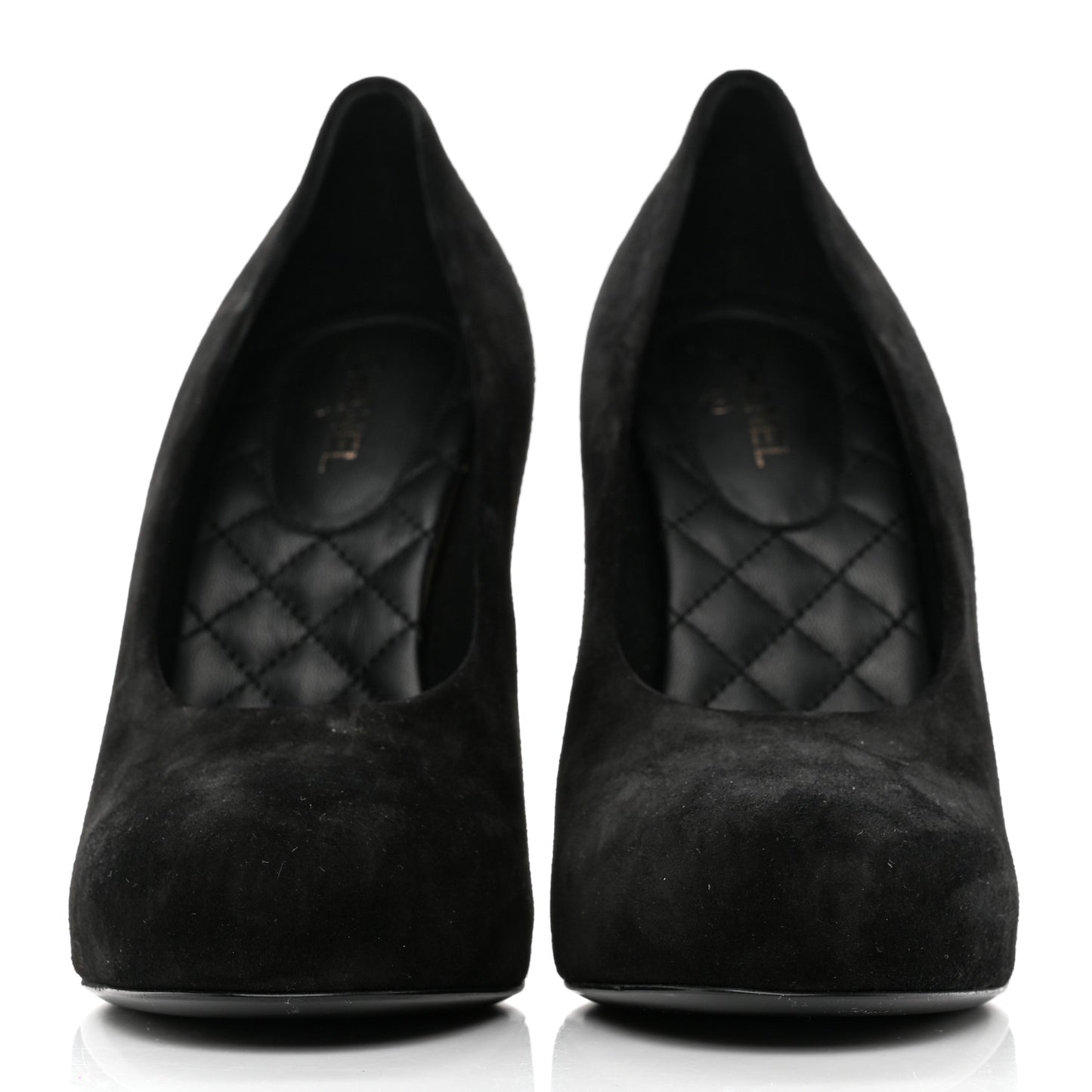 Suede Calfskin CC Pumps 39 Black