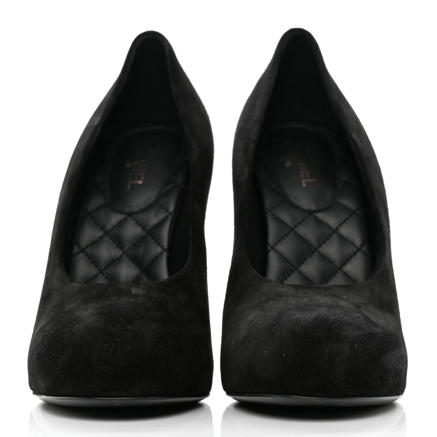 Chanel Suede Calfskin CC Pumps 39 Black 2 of 8
